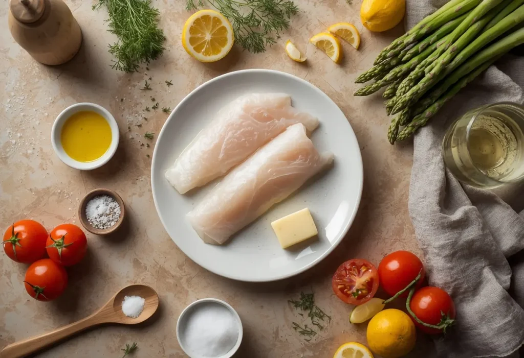 Pan-seared rock fish with a flavorful mix of herbs and spices, served with a side of steamed vegetables and a tangy lemon sauce.