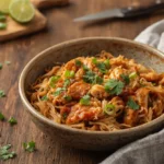 shredded chicken delight recipes with vegetables in a bowl