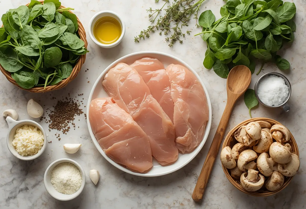 Creamy Chicken Spinach Mushroom Recipe: A One-Skillet Wonder 7 Recipe Ingredients