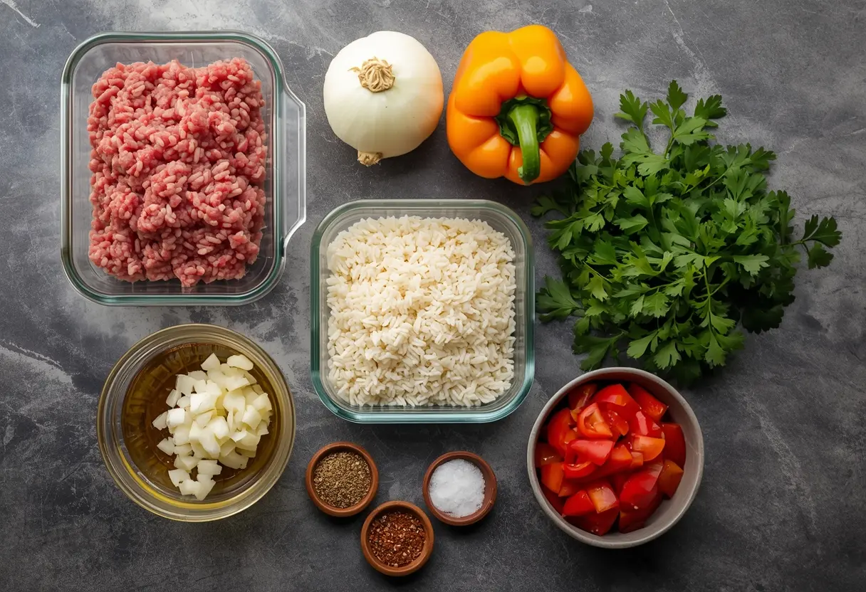 Hamburger Meat and Rice Recipes: Classic One-Pot Family Dinner 8 Recipe Ingredients